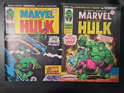 Buy The Mighty World Of Marvel Starring Hulk / Avengers #104 & #105 Marvel Uk 1974 • 0.99£