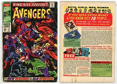 Buy Avengers Annual #2 (GD- 1.8) 1st Appearance KANG Scarlet Centurion 1968 Marvel • 24.10£