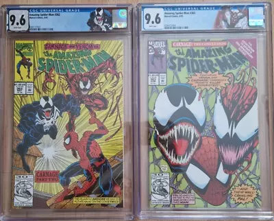 Buy 1992 Marvel Amazing Spider-Man #362 & 363 - Both CGC 9.6 + Custom Labels • 170.38£