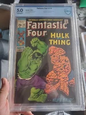 Buy Fantastic Four #112 CBCS 5.0 VG/F Hulk Versus Thing Classic Cover Buscema 1971 • 139.92£