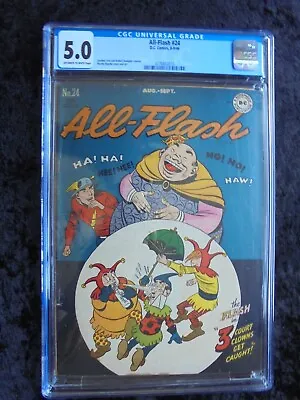 Buy All Flash Comics #24 Dc Comics 1946 Golden Age Cgc 5.0 Graded! • 418.31£