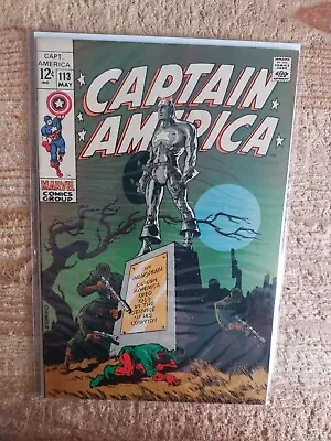 Buy Captain America #113 Classic Steranko Art 1969 Unstamped Cents Copy Vf • 75£