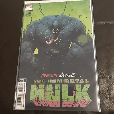 Buy Absolute Carnage The Immortal Hulk #1 2nd Print Filipe Andrade Venomized Variant • 18£