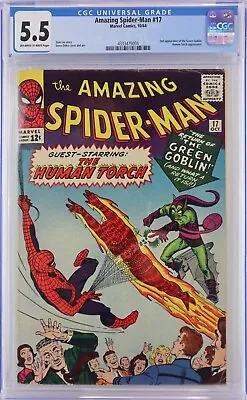 Buy Amazing Spider-man #17 1964 Cgc Grade 5.5 Off White To White Pages • 327.80£