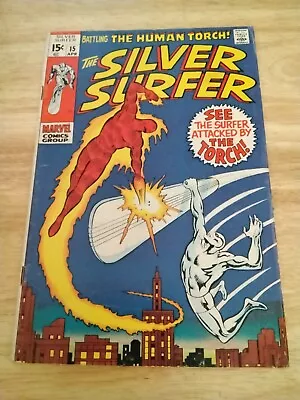 Buy Silver Surfer # 15  Marvel Comics April 1970 : Vs Human Torch : Read Description • 12.99£