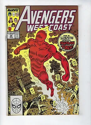 Buy Avengers West Coast # 50 Marvel Comic Human Torch Nov 1989 FN+ • 3.95£