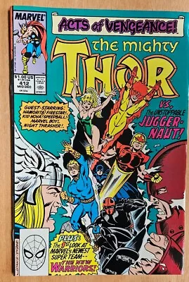 Buy Thor #412 Key 1st App Of The New Warriors High Grade Marvel Comics 1989 • 0.99£