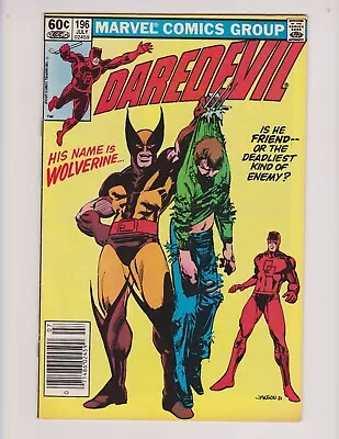 Buy Daredevil #196 Marvel 1983 1st Meeting With Wolverine Klaus Janson Newsstand Key • 15.80£
