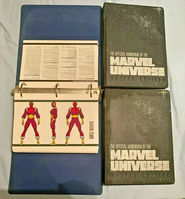 Buy 1990s OFFICIAL HANDBOOK MARVEL UNIVERSE MASTER EDITION 2 BINDERS 475 CARD LOT • 1,434.56£