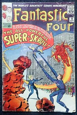 Buy Fantastic Four #18 👓 GREAT-LOOKING BOOK  👓 1963 1st Appearance Of Super Skrull • 141.13£
