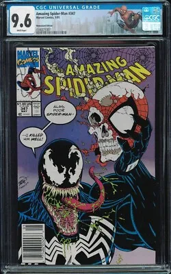 Buy Amazing Spider-man #347 Newsstand CGC 9.6 W 1991 Venom App • 141.53£