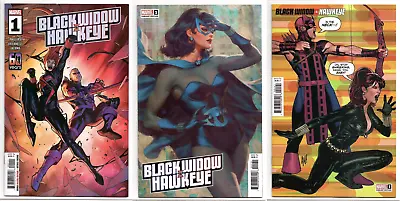 Buy Black Widow & Hawkeye #1 MAIN Cover A C D Set LOT Artgerm TRADE Hughes 2024 • 11.94£