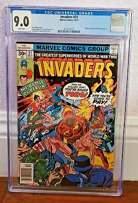 Buy Invaders #21 (10/77) ~ Cgc 9.0 ~ White Pages ~ Union Jack App ~ Marvel • 31.97£