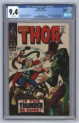 Buy Thor #146 Inhumans Origin Jack Kirby Cover White Pages 1967 CGC 9.4 • 177.89£