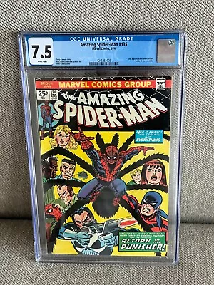 Buy Amazing Spider-Man 135 CGC 7.5 White Pages 1974 2nd Punisher • 130.45£