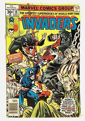 Buy Invaders #18 The Greatest Superheroes Of WWII GD 1977 Marvel Comics • 4£