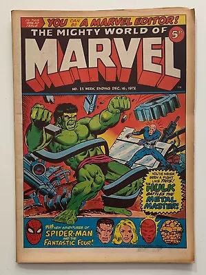 Buy Mighty World Of Marvel #11 VERY RARE MARVEL UK 1972. Stan Lee. FN- Bronze Age • 15£