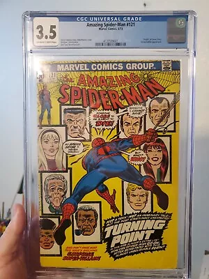 Buy Amazing Spider-Man #121 3.5 CGC Death Of Gwen Stacy OW To WH Pages Marvel 6/73 • 227.86£