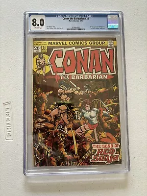 Buy Conan The Barbarian 24 (CGC 8.0) 1st Full App. Red Sonja • 138.62£