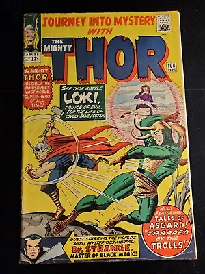Buy Journey Into Mystery 108, Marvel Comics 1964, Early Dr. Strange & Loki App. • 99.33£