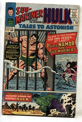 Buy TALES TO ASTONISH #70--1965--HULK & SUB-MARINER--comic Book--VG+ • 57.24£