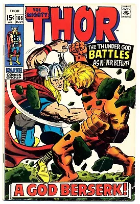 Buy THOR #166 VG, 2nd Full App. Warlock, Vs. Thor. Lee/Kirby Marvel Comics 1969 • 31.62£