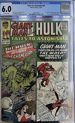 Buy TALES TO ASTONISH #62 CGC 6.0 OW Pages, 1st Leader Cameo (Samuel Sterns)! 1964 • 190.60£