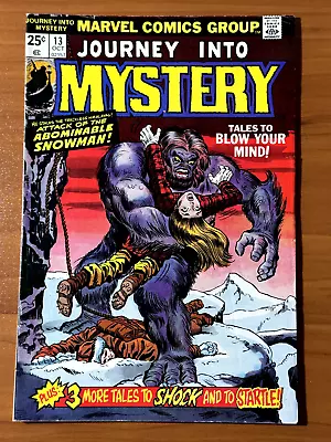 Buy JOURNEY INTO MYSTERY Marvel Comics No. 13 Oct 1974 Attack Abominable Snowman FN • 15.07£