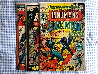 Buy Amazing Adventures 8,9,10 (1971) Inhumans, Black Widow, Avengers, Magneto App • 24.99£