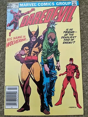 Buy Daredevil #196 DD's Historic 1st Meeting W/ Wolverine Marvel 1983 • 13.99£