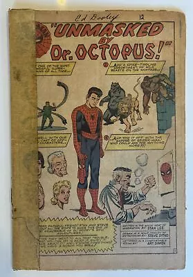 Buy COVERLESS Amazing Spider-Man #12 (Marvel Comics, 1964) 3RD APP DOC OCK No Cover • 79.94£