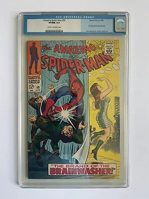 Buy Amazing Spider-Man #59 CGC 9.0 CR/OW Pages John Romita Kingpin Cameo Marvel 1968 • 311.81£