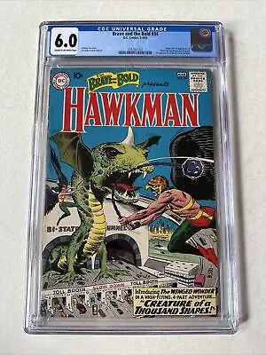 Buy Brave And The Bold #34 CGC 6.0 1st Hawkman & Hawkgirl 1961 DC Silver Age Comics • 791.01£