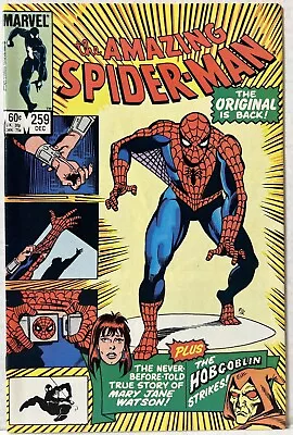 Buy Marvel Comics The Amazing Spider-man 259 December 1984 Original Suit Is Back FN • 7.11£