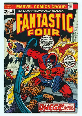 Buy Fantastic Four 132 Black Cover, Nice Shape, Vs Omega, Inhumans Appear • 20.55£