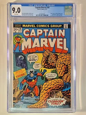Buy Captain Marvel #26 CGC 9.0 2nd Thanos 1st Cover 1973 Marvel Comics Jim Starlin • 180.95£