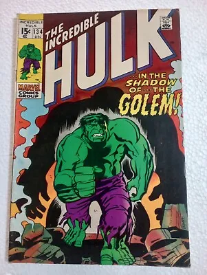 Buy 1970 The Incredible Hulk #134 Marvel Comics VG 1st Appearance Of Golem • 8.70£