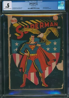 Buy Superman #14 CGC .5 DC Comics 1942 • 1,202.40£