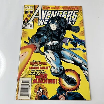 Buy Avengers West Coast #94 Comic Book Key 1st James Rhodes War Machine NEWSSTAND • 36.23£
