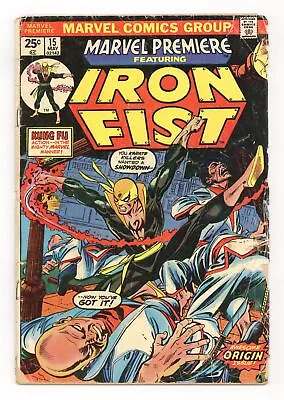 Buy Marvel Premiere #15 GD- 1.8 1974 1st App. And Origin Iron Fist • 48.19£