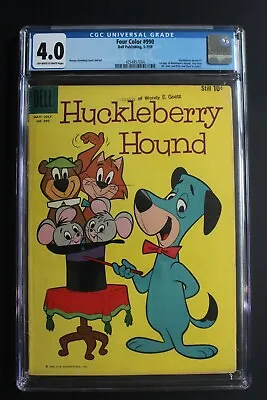 Buy Four Color #990 HUCKLEBERRY HOUND #1 1st Yogi Bear Pixie Dixie Mr Jinks CGC 4.0 • 237.51£