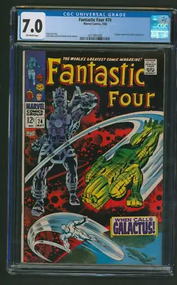 Buy Fantastic Four #74 CGC 7.0 Galactus & Silver Surfer Marvel Comics 1968 • 99.58£
