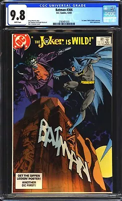 Buy Batman #366 CGC 9.8 NM/MT WP 1st Jason Todd As Robin - Joker Cover! DC 1983 • 239.38£