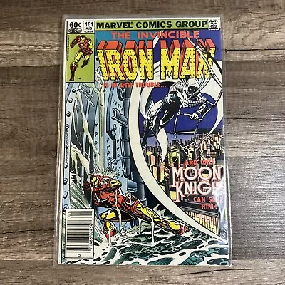 Buy The Invincible IRON MAN #161 Marvel Comics 1982 MOON KNIGHT! Newsstand Issue! • 7.90£