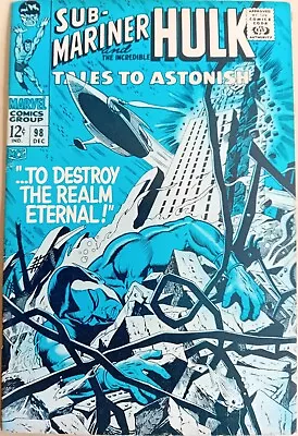 Buy Tales To Astonish #98 - FN- (5.5) - Marvel 1967 - Cents Copy - Sub-Mariner/Hulk • 14.99£