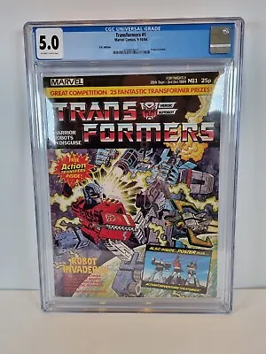 Buy Transformers Issue 1 CGC 5.0 UK Edition First Issue 1984 Marvel Comics Poster • 700£