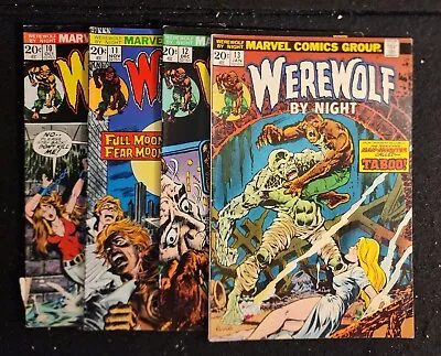 Buy WEREWOLF BY NIGHT  #10, 11, 12, 13 (Marvel Comics 1973) AVG FR/G Gil Kane • 43.69£