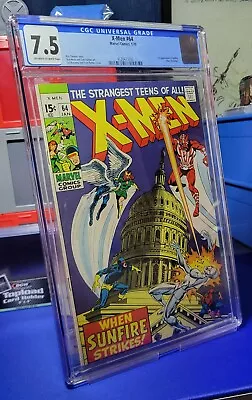 Buy X-Men #64 CGC 7.5 (1970) OW-W Roy Thomas Story Sal Buscema Art 1st App Sunfire • 187.89£