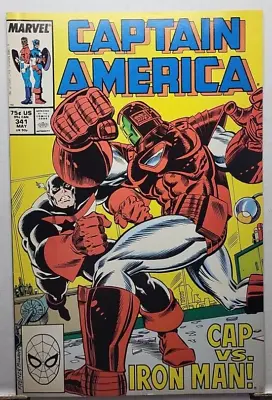 Buy Captain America #341 In Great Condition Cap Vs. Iron Man  1988 Marvel • 7.91£