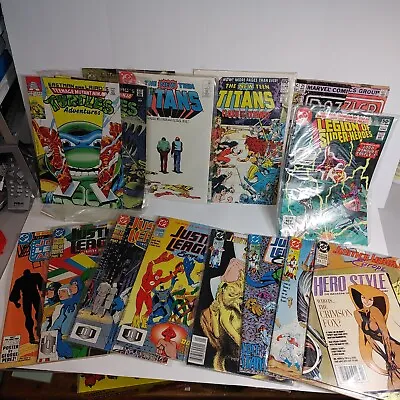 Buy 70s To 90s Wholesale Lot Of 15 Comic Books Justice League USA Europe , Titans • 15.97£